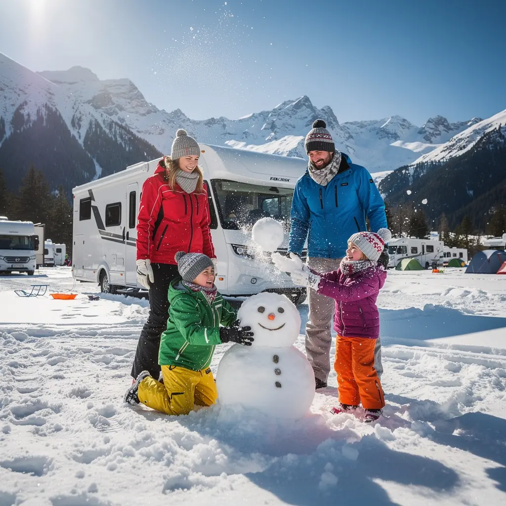 Счастливая семья, наслаждающаяся отдыхом у костра на кемпинге.
