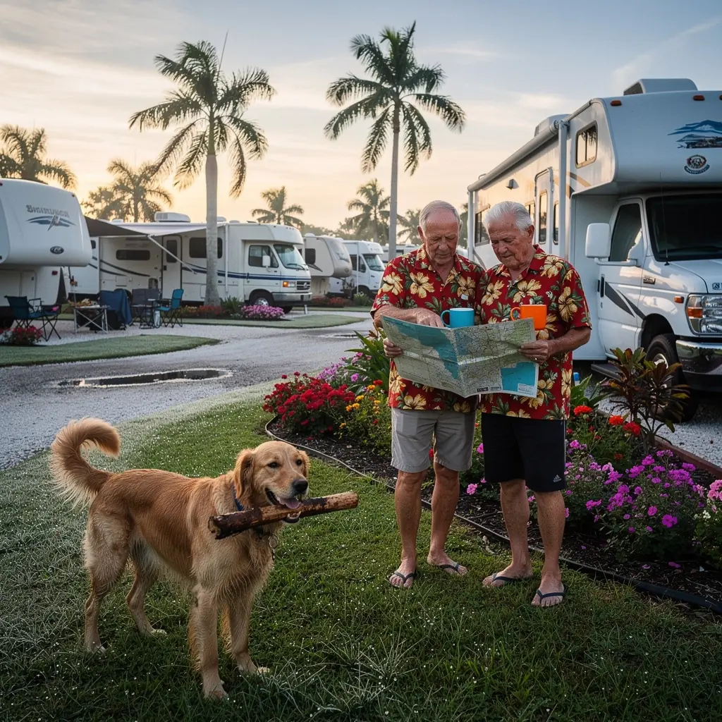 Обзор уютного кемпинга с чистыми местами для стоянки и удобствами для отдыхающих.